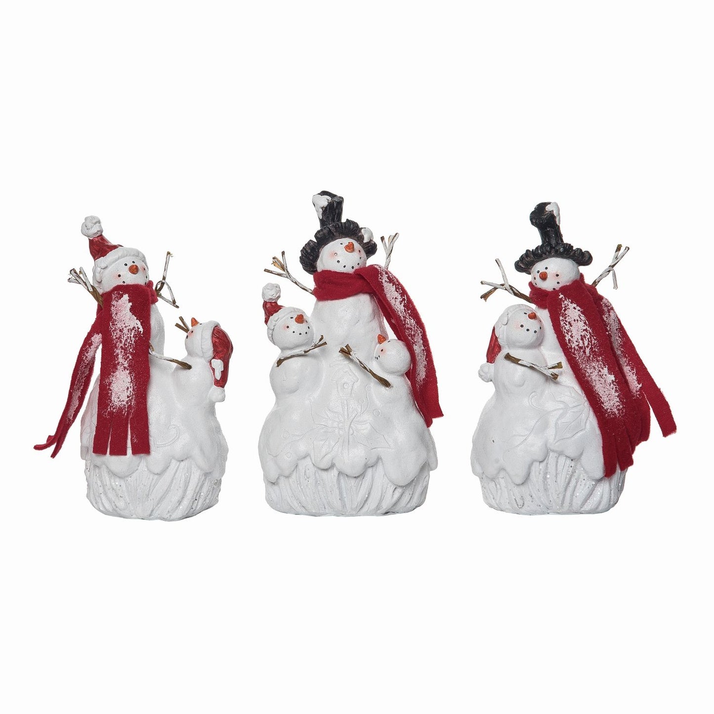 Transpac Resin Snowman Family Figurine, Set Of 3, Assortment