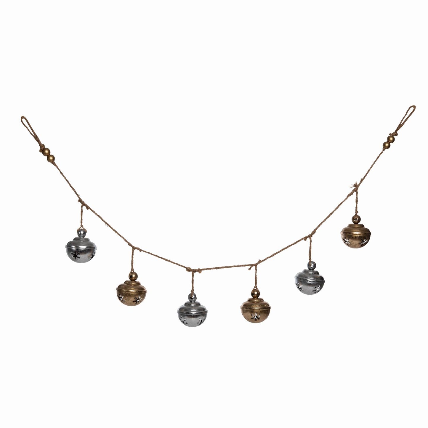 Transpac Metal Silver & Gold Bell Banner