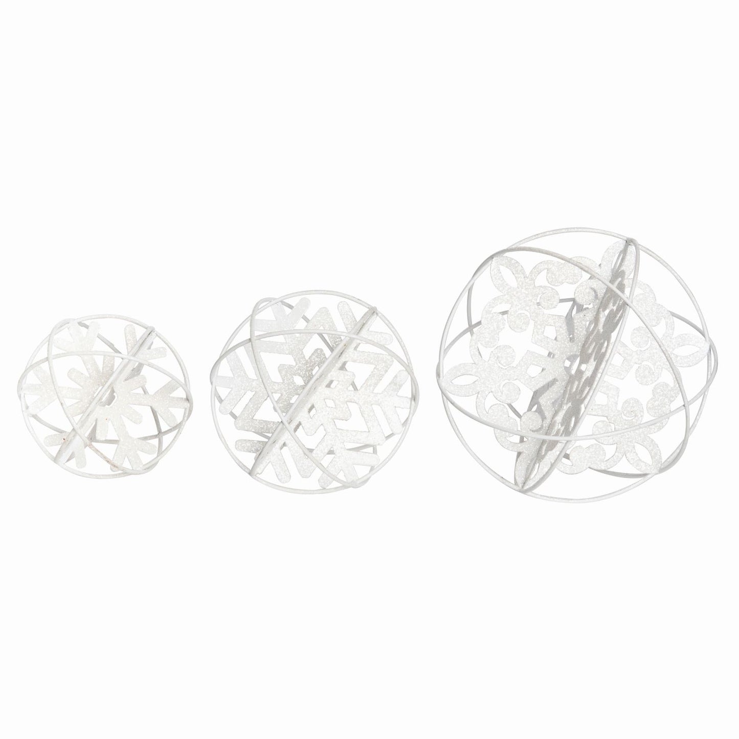 Transpac Metal Snowflake Orb Decor, Set Of 3