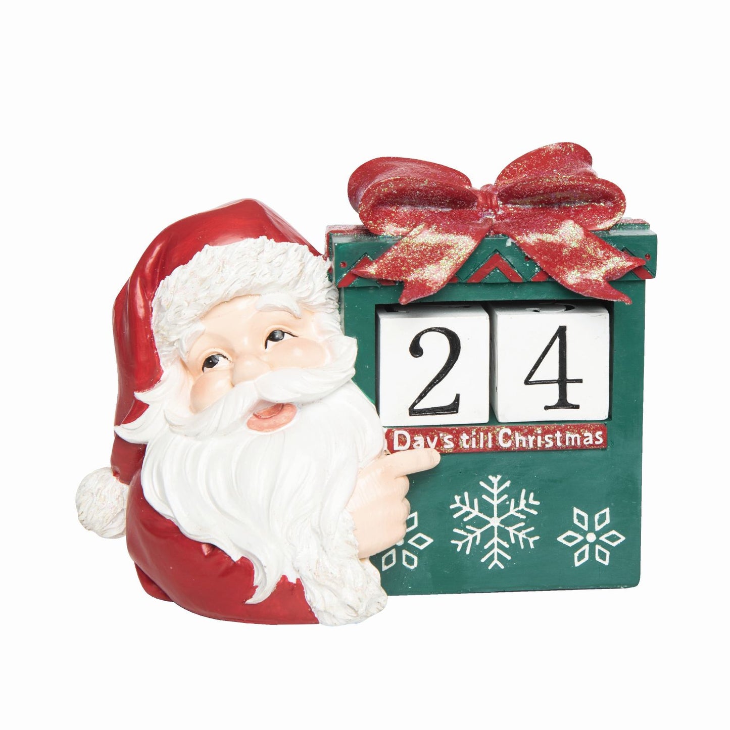 Transpac Resin Santa Christmas Countdown With Blocks