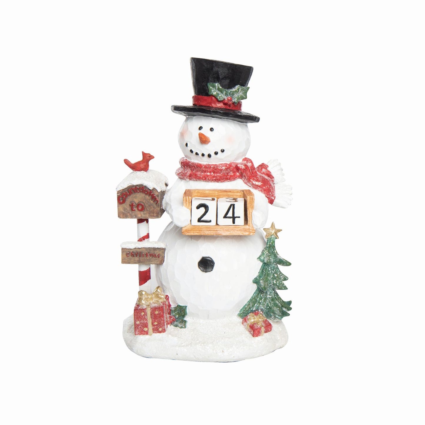 Transpac Resin Snowman Christmas Countdown With Blocks