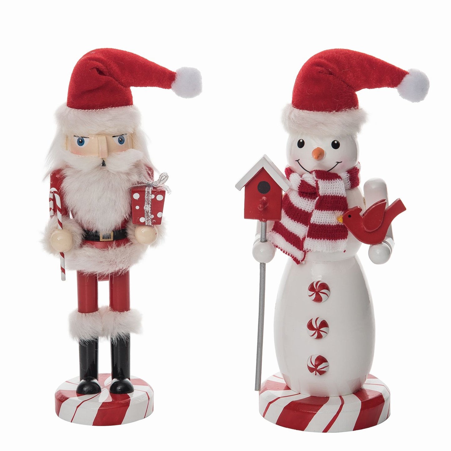 Transpac Wooden 10” Snowman/Santa Nutcracker, Set Of 2, Assortment