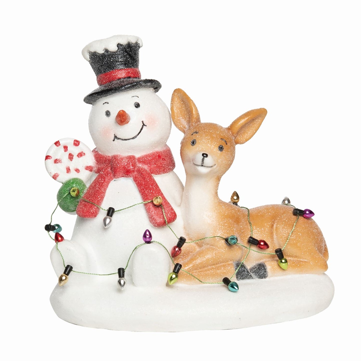 Transpac Resin Tangled Snowman & Reindeer Decor