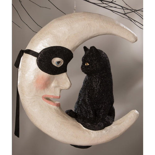 Bethany Lowe Hallow'S Eve Cat On Moon by Bethany Lowe
