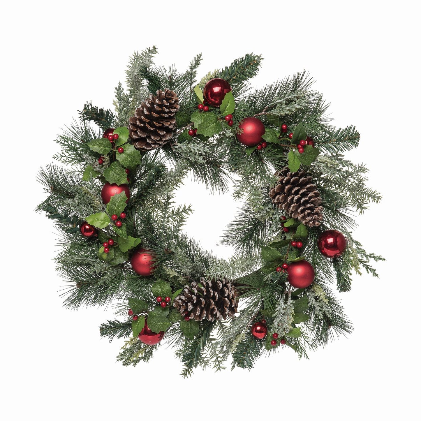 Transpac Pine Cones & Ornaments Wreath