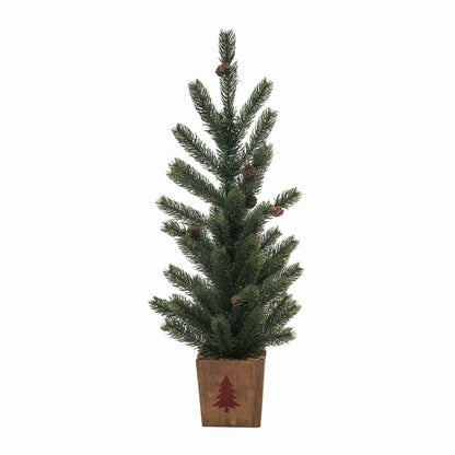 Transpac Tree In Wood Christmas Box