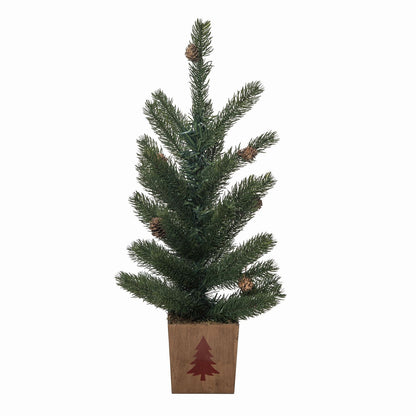Transpac Tree In Wood Christmas Box