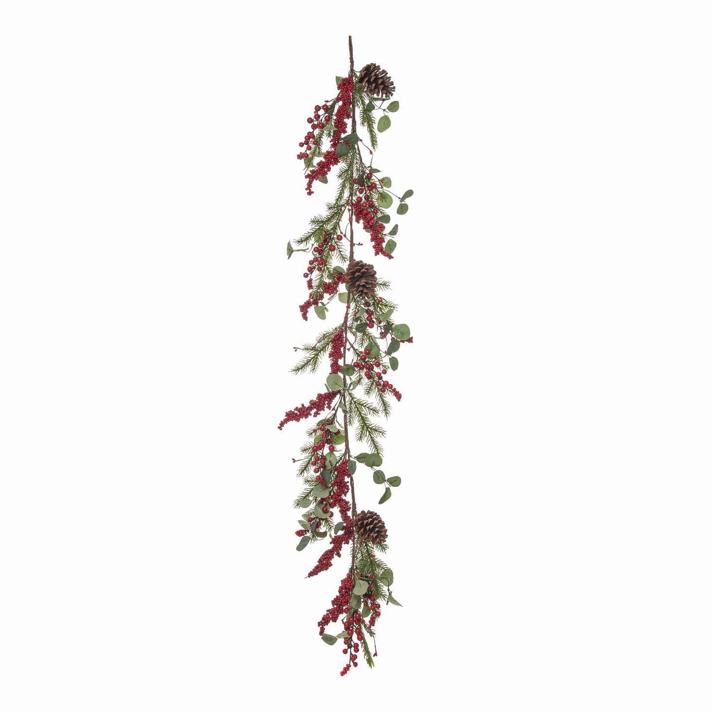 Transpac Twig Red Berry & Eucalyptus Garland