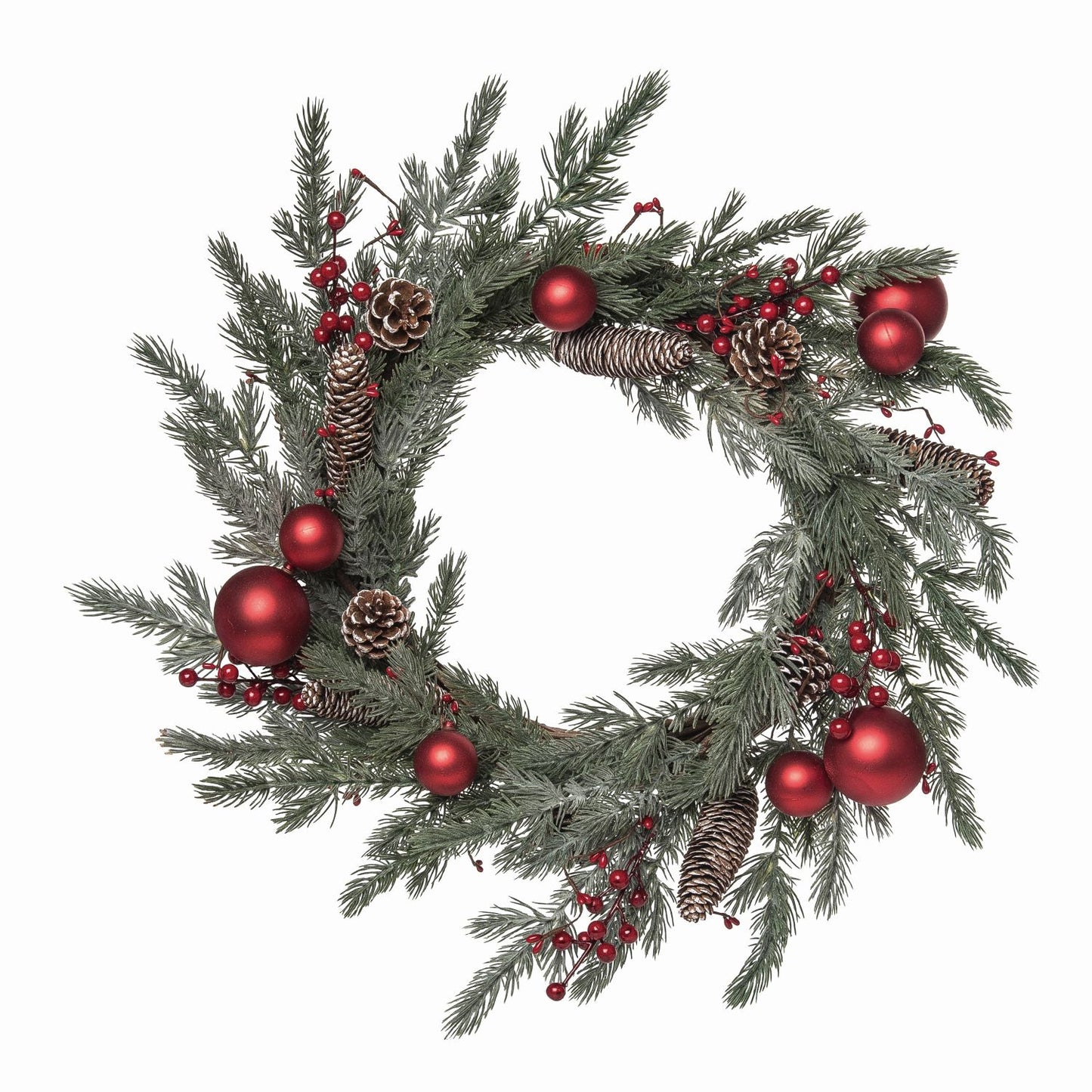 Transpac Ruby Ornament & Acorn Wreath