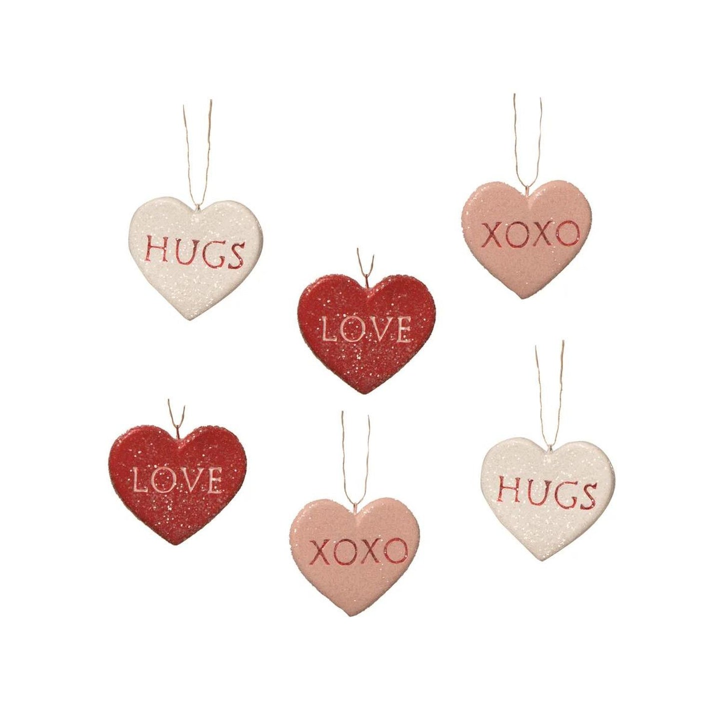 Bethany Lowe Candy Heart Ornament, Set Of 6