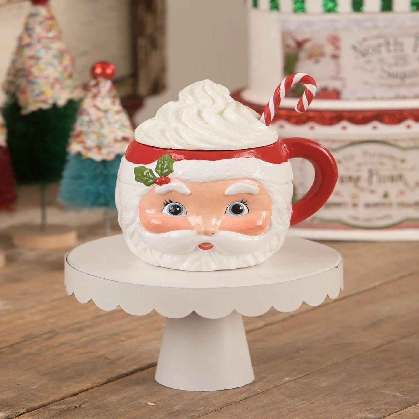 Bethany Lowe Sweet Tidings Santa Head Mug Container by Bethany Lowe