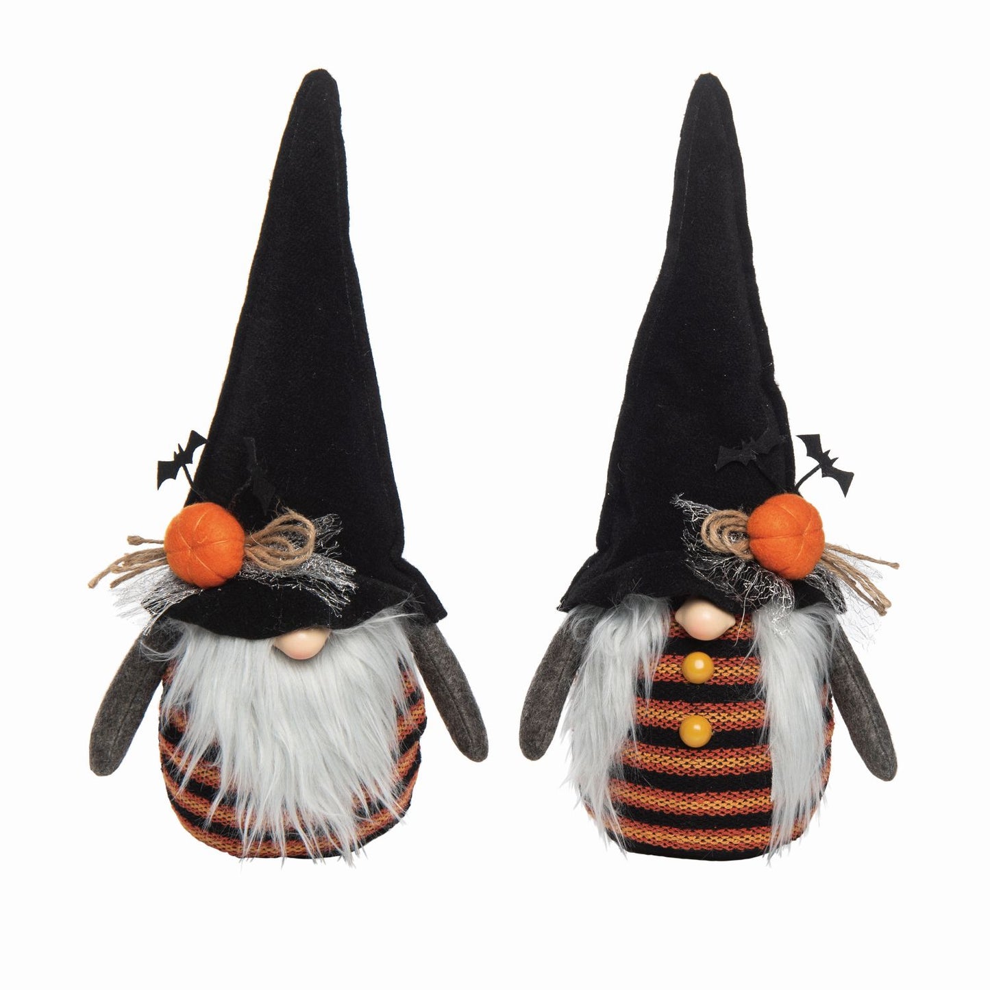 Transpac Plush Black & Orange Gnome, Set Of 2, Assortment