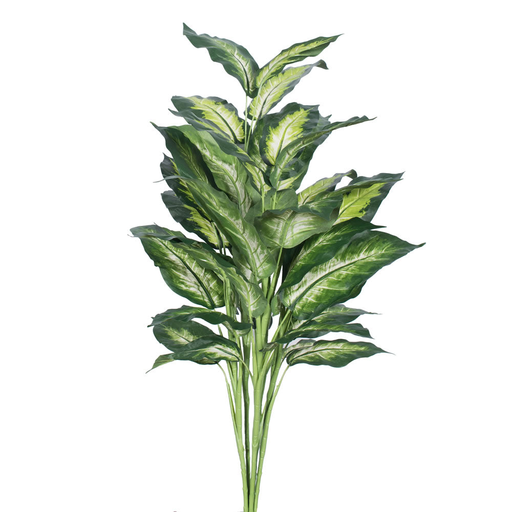 Vickerman 3' Artificial Green and White Marble Dieffenbachia Plant, Polyester