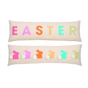 Transpac Embroidered Fabric Long Easter Pillow, Set Of 2, Assortment