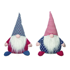 Transpac Plush Americana Gnome Sitter, Set Of 2, Assortment
