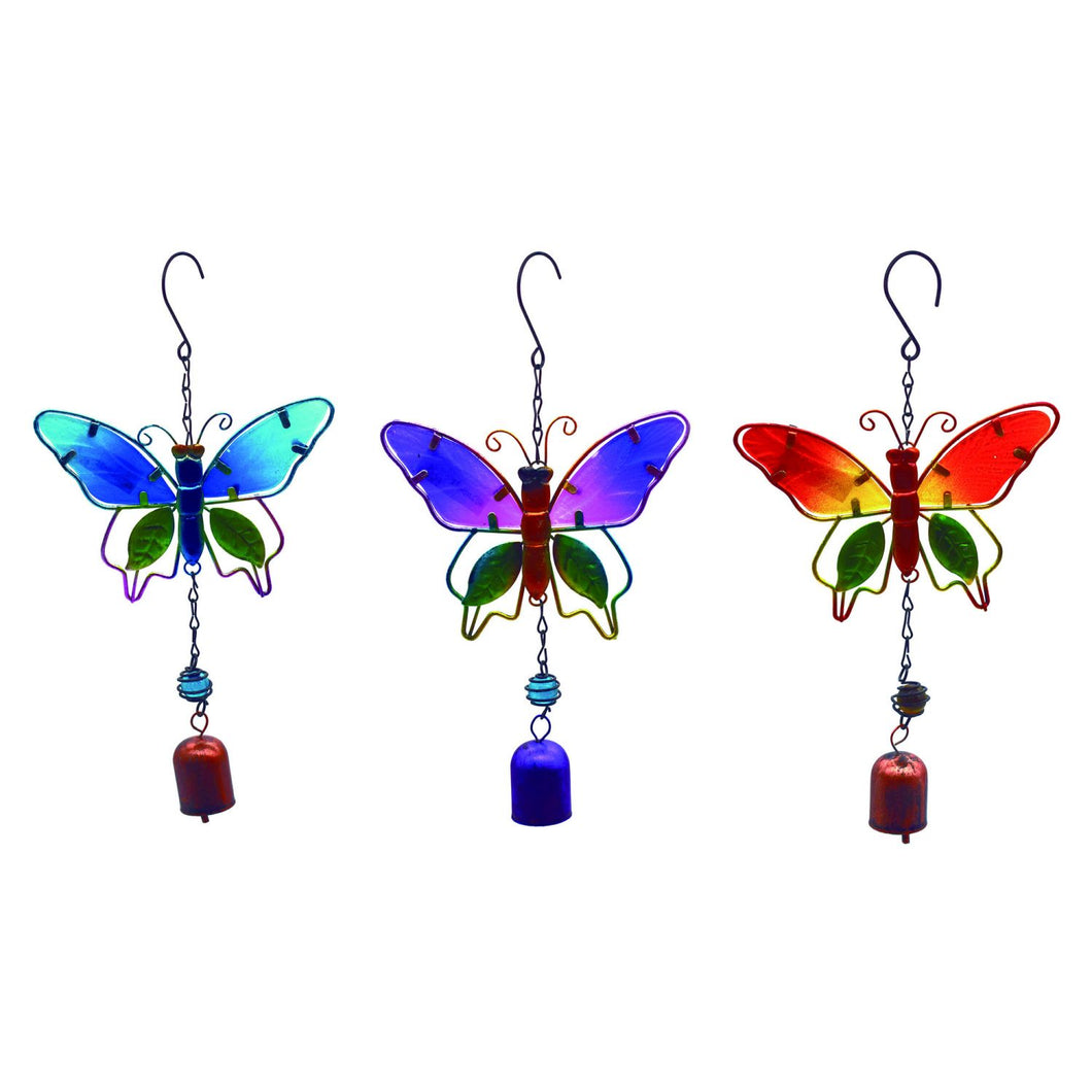 Transpac Metal Bright Butterfly Bell, Set Of 3, Assortment