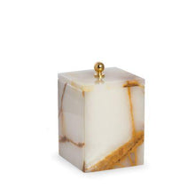 Load image into Gallery viewer, Bey Berk Marble Bath Canister with Lid by Bey Berk