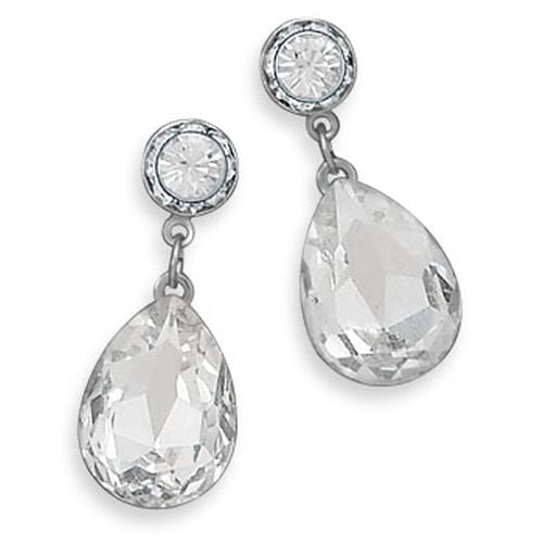 MMA Faceted Crystal Drop Fashion Earrings