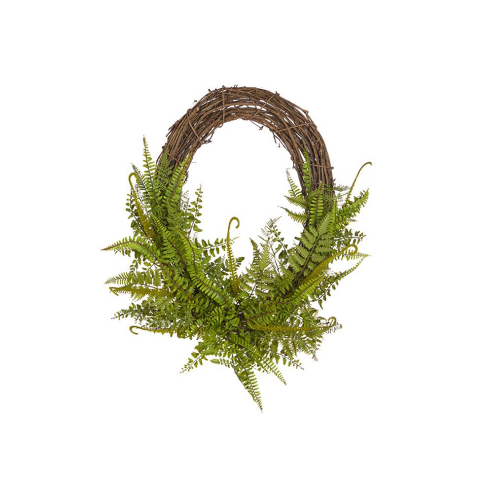Raz Imports Limoncello 28-inch Oval Mixed Fern Wreath