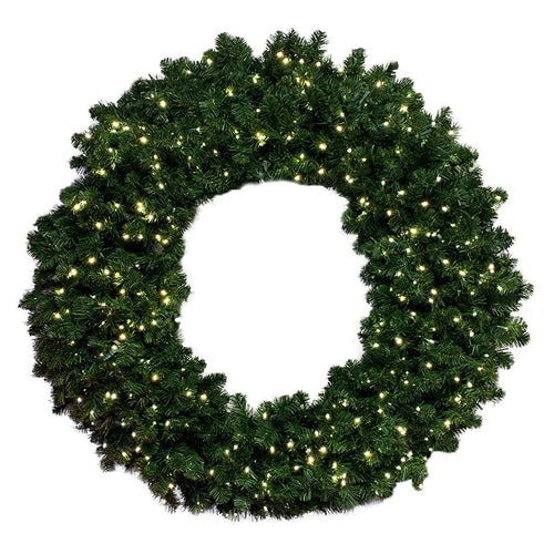 Barcana 8 Feet Commercial Wreath with Warm White Led by Barcana
