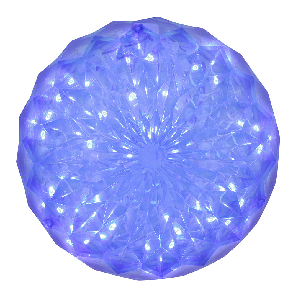 Vickerman 6" Crystal Ball Christmas Ornament with 30 Blue LED Lights, Plastic