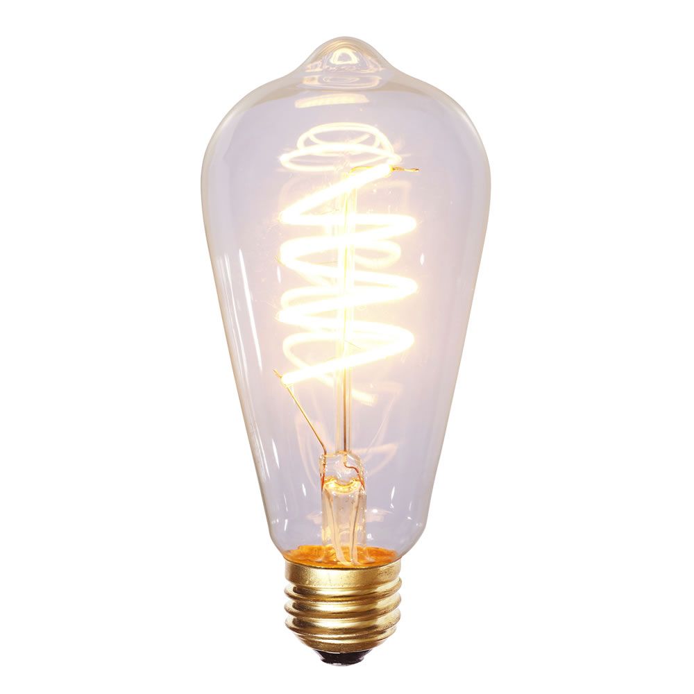 Vickerman ST64 Warm White Filament LED Bulb 1/BOX, E26 Brass Base, Dimmable