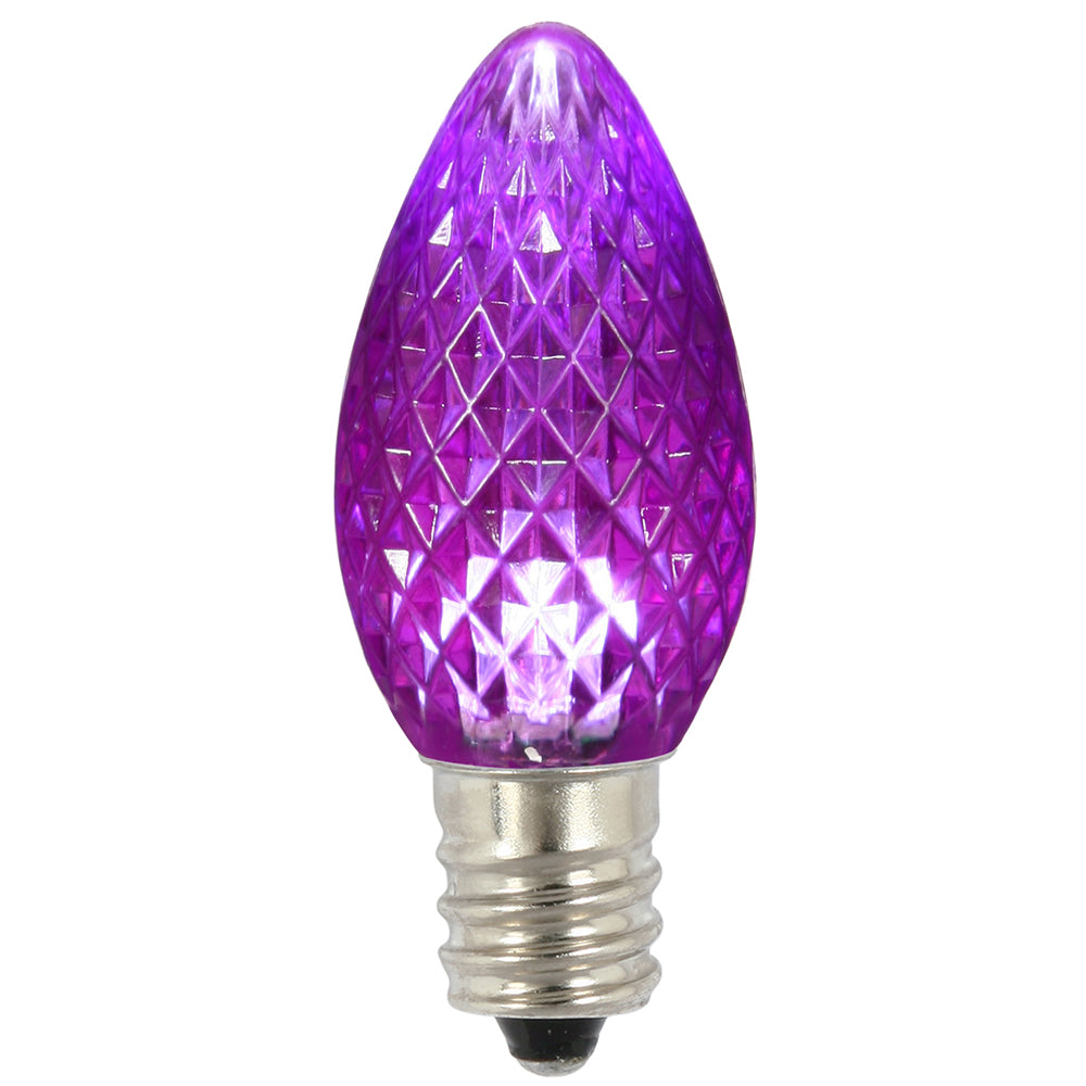 Vickerman C7 LED Purple Faceted Twinkle Replacement Bulb, package of 25, Plastic
