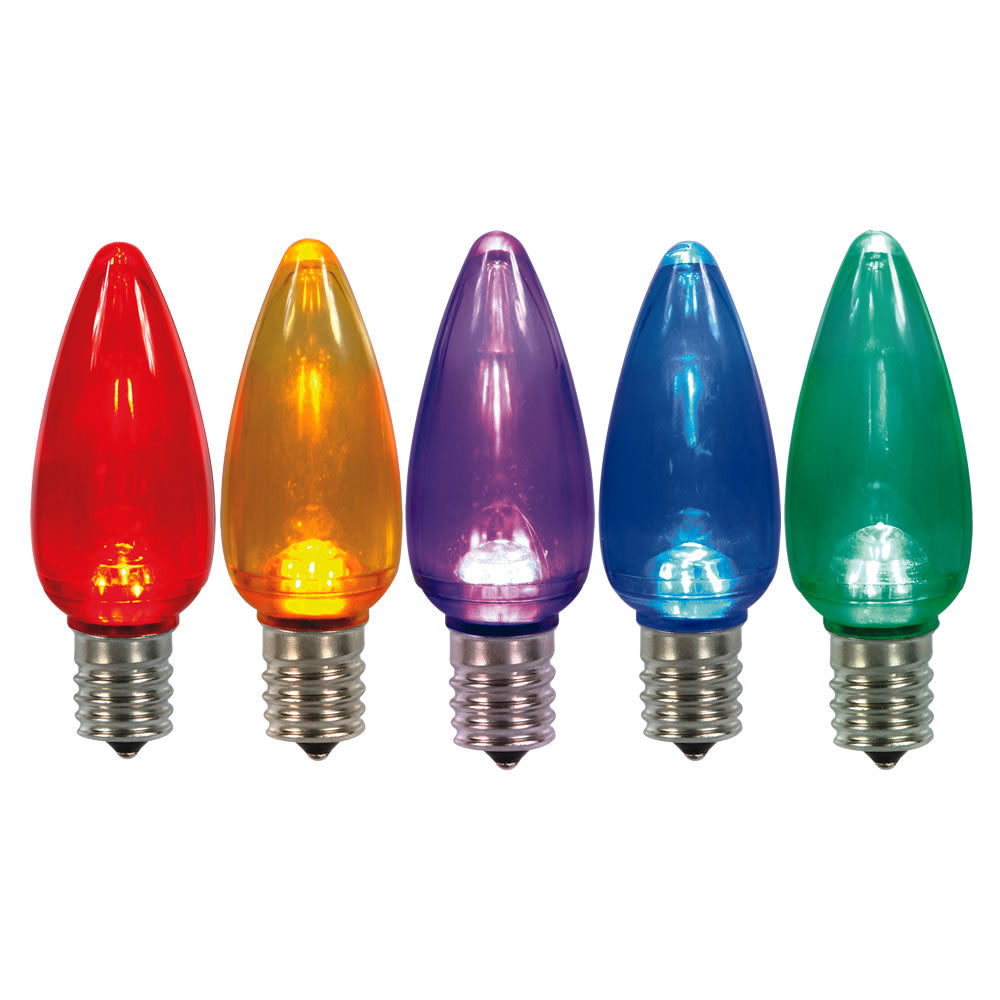 Vickerman C9 Transparent Plastic LED Multi-color Dimmable Bulb, Package of 25