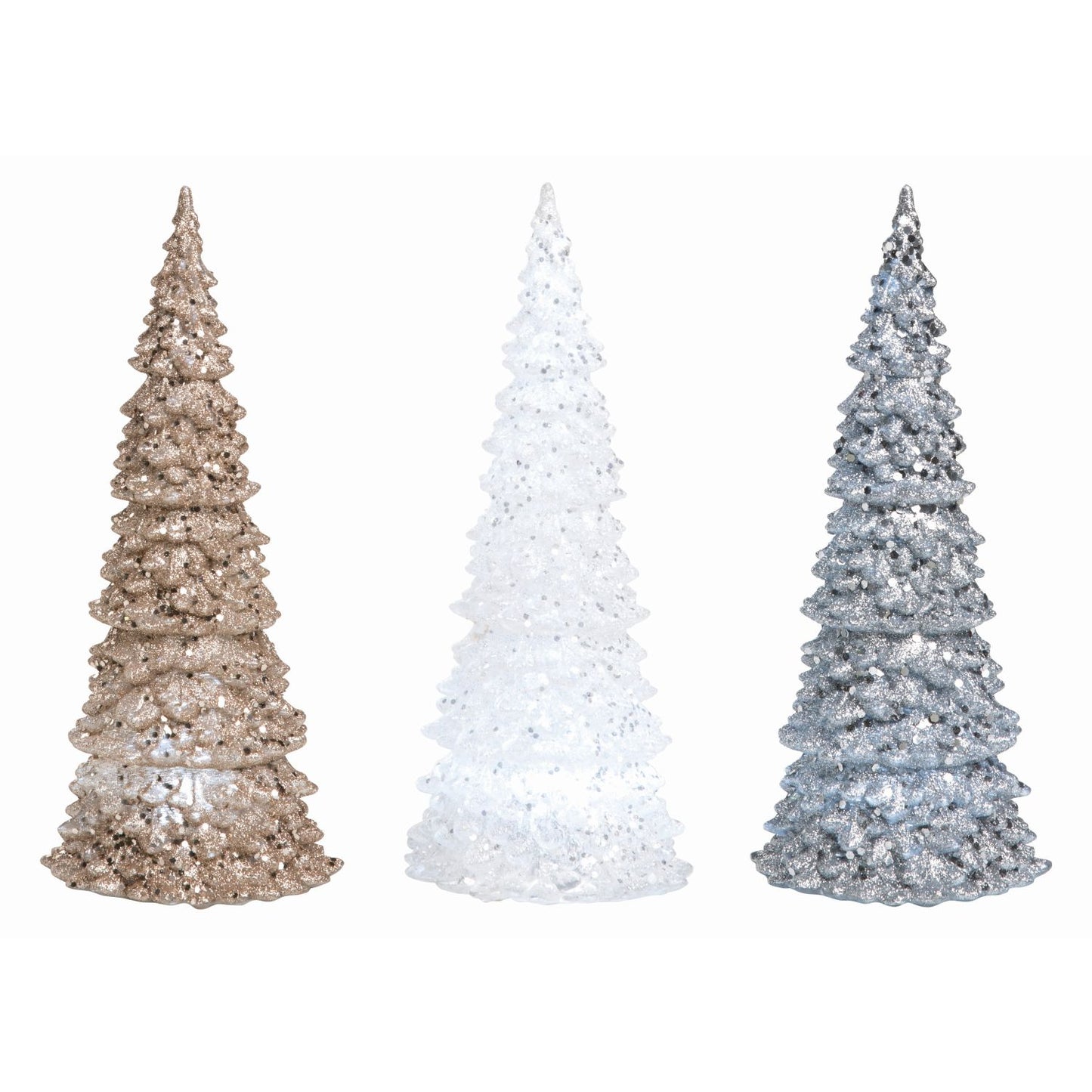 Transpac Large Acrylic Light Up Christmas Tree, Set Of 3, Assortment
