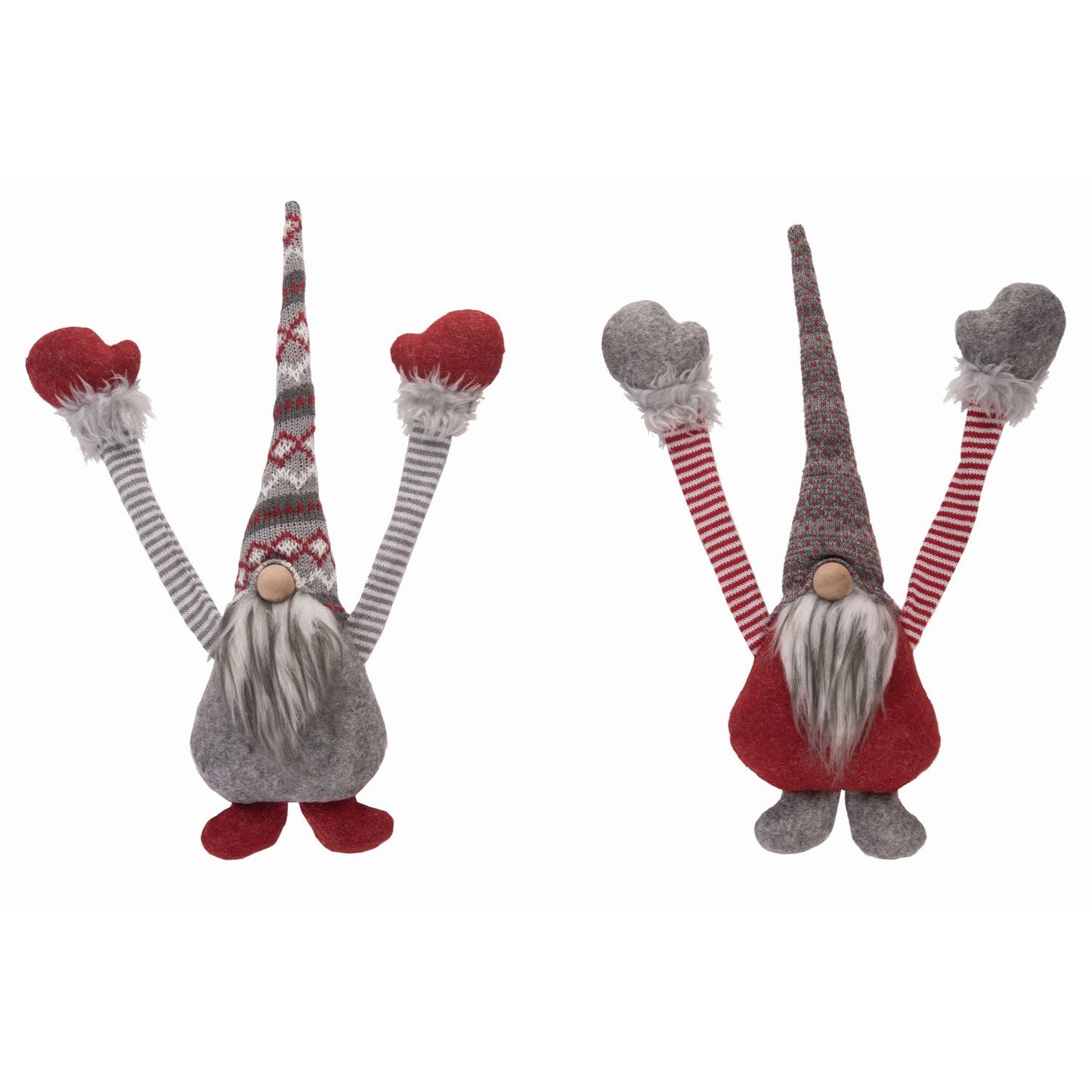 Transpac Plush Christmas Hanging Gnome, Set Of 2, Assortment