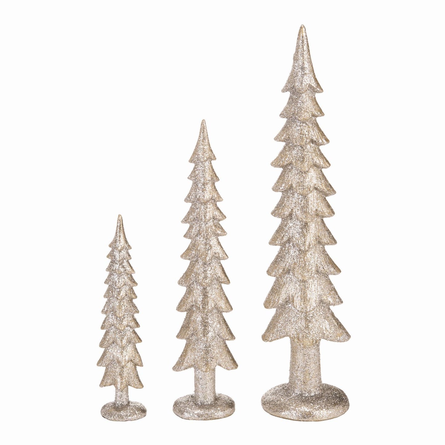 Transpac Resin Glitter Elegance Christmas Tree, Set Of 3