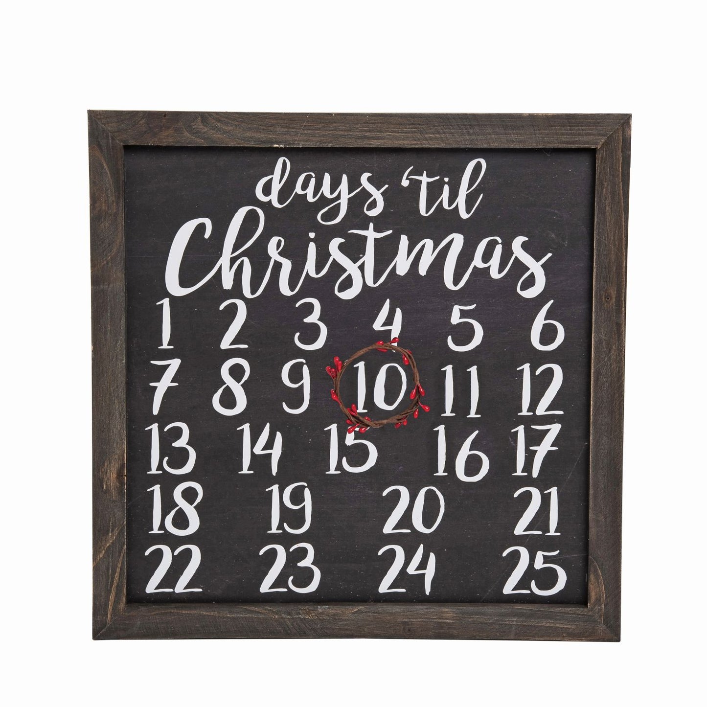 Transpac Wood Christmas Countdown With Magnetic Wreath