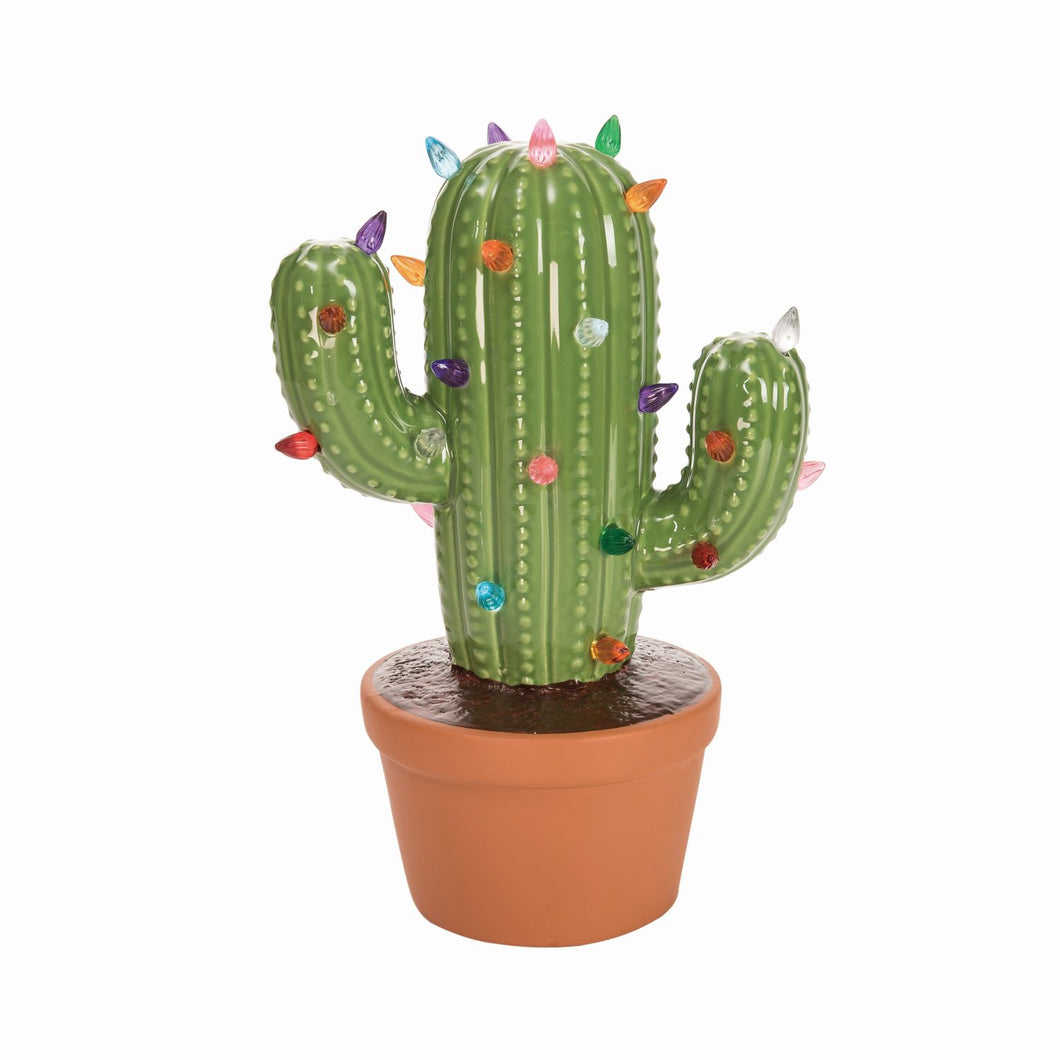 Transpac Ceramic Light Up Christmas Cactus