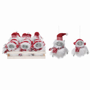 Transpac Mini Plush Yeti Ornaments In Wood Crate, Set Of 12