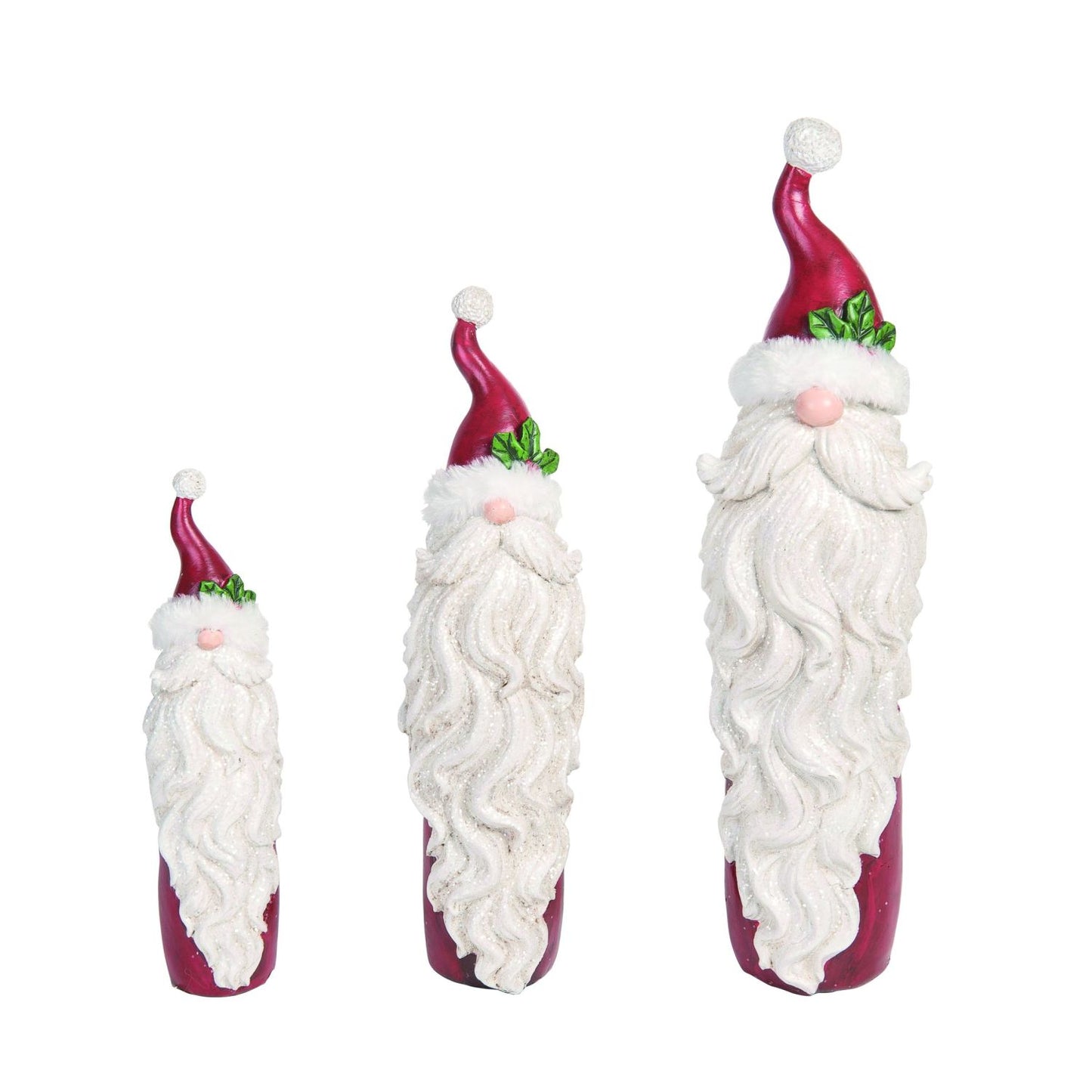 Transpac Resin Bearded Santas Set Of 3