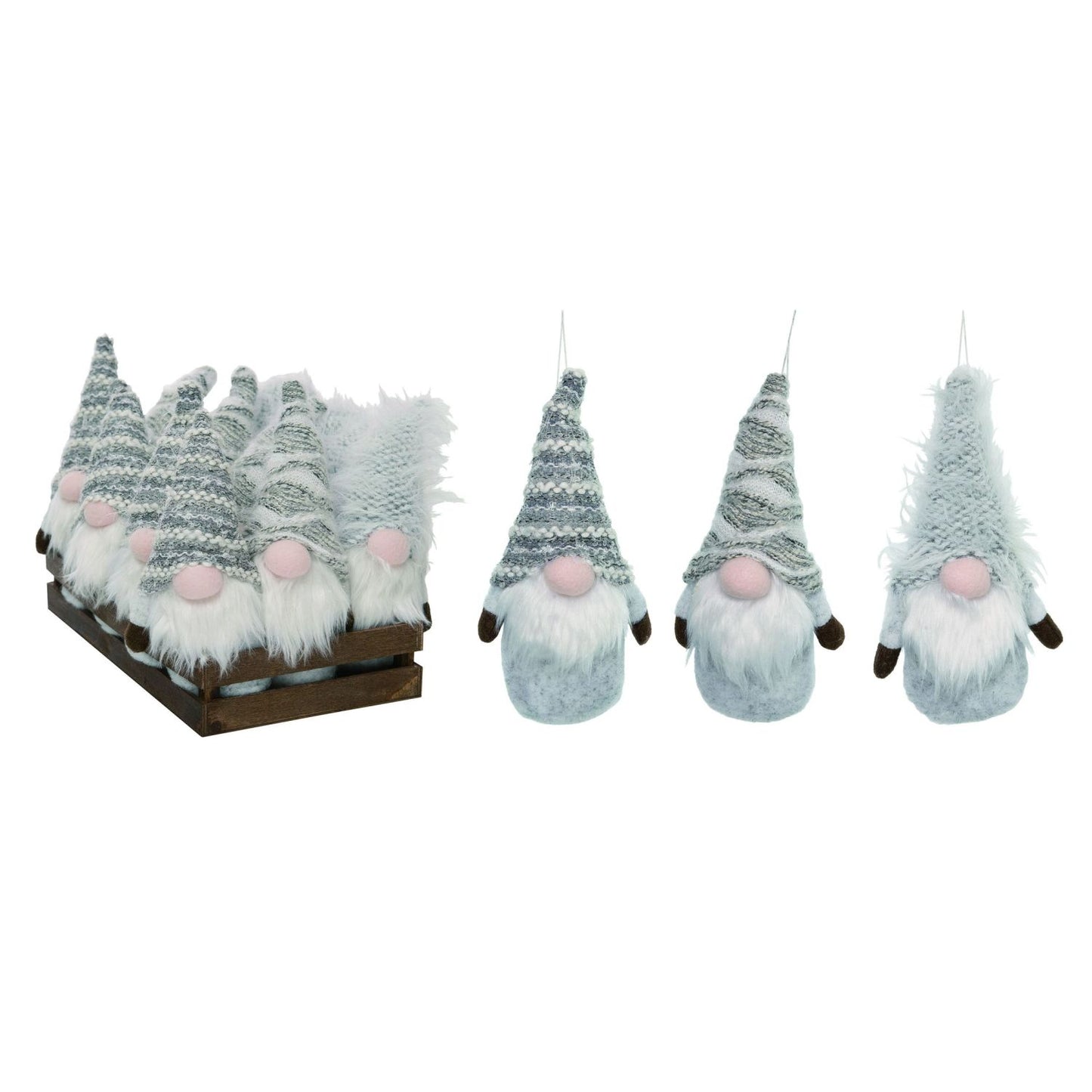 Transpac Plush Birch Gnome Orns With Display Set Of 12