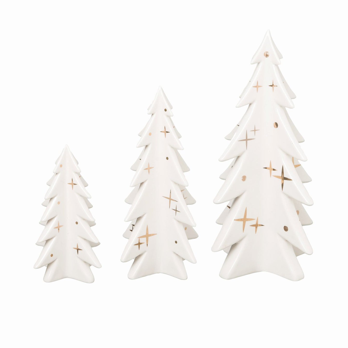 Transpac Dolomite Christmas Trees, Set Of 3
