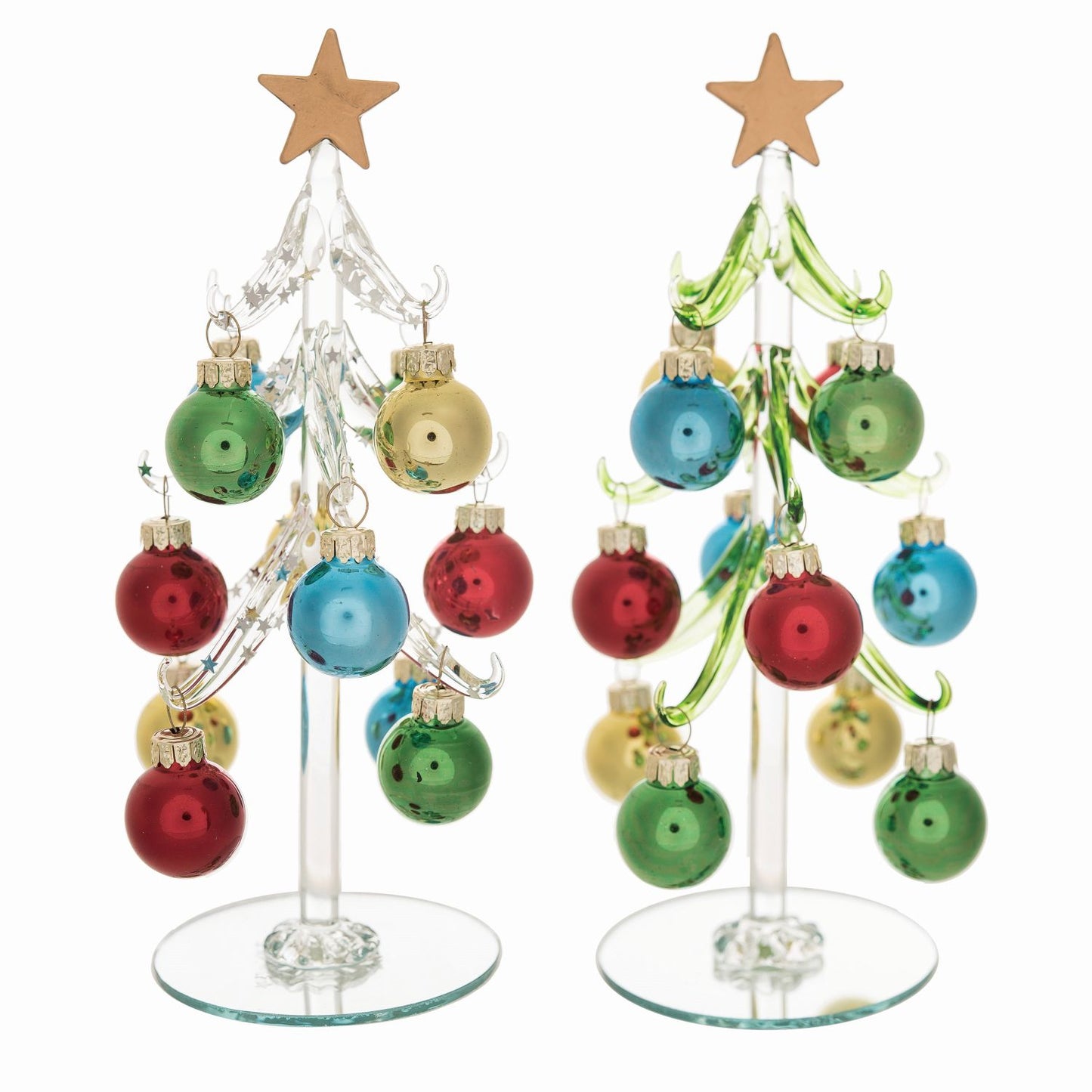 Transpac Glass Tree With Mini Ornament, Set Of 2, Assortment