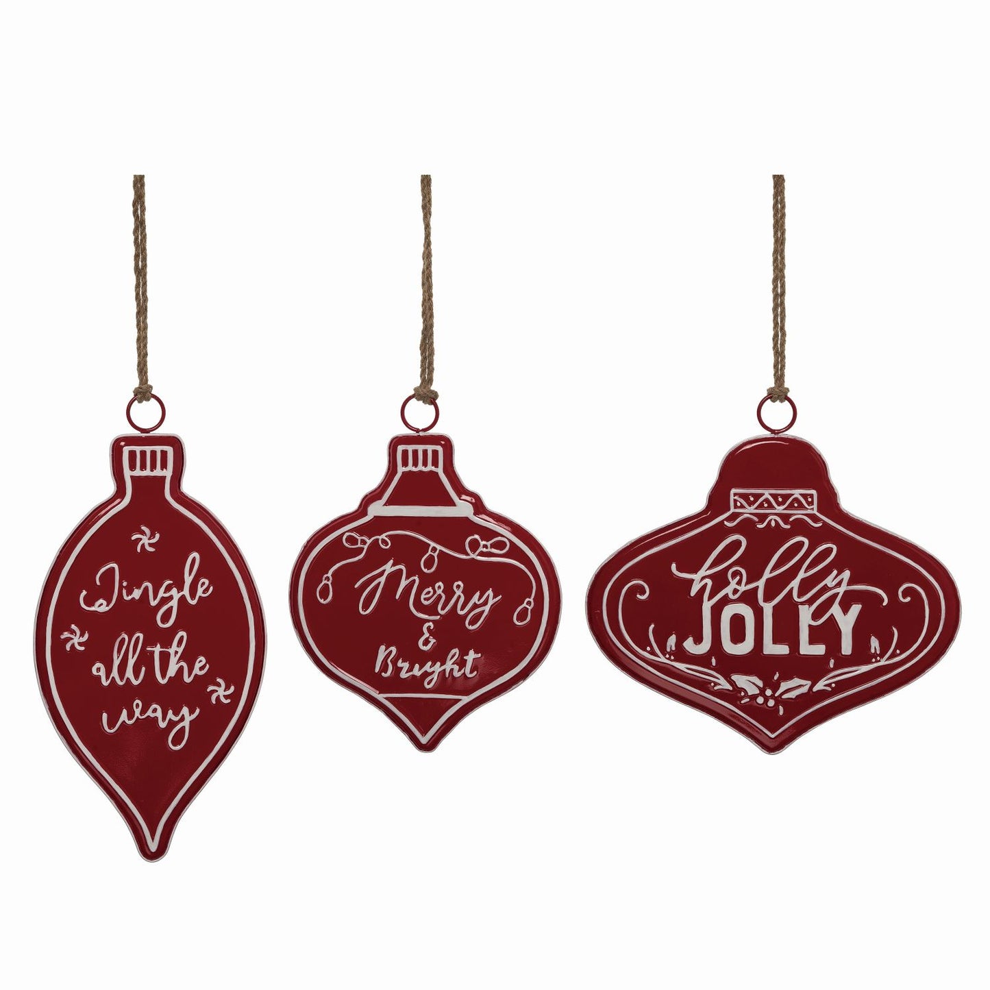 Transpac Metal Jolly Ornament, Set Of 3, Assortment