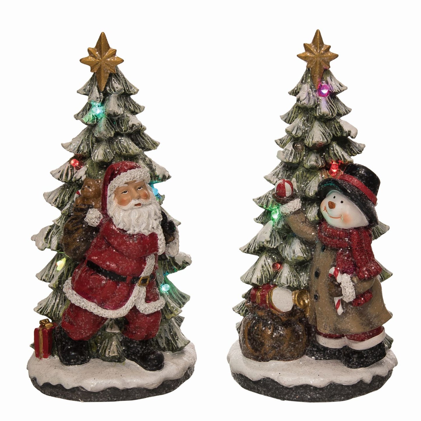 Transpac Resin Light Up Christmas Tree, Set Of 2, Assortment