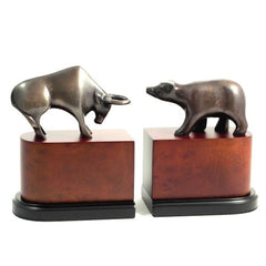 Cast Metal With Bronzed Finished Bull & Bear Bookends