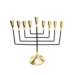 Classic Touch Black And Gold Straight Cut Menorah - 17"L X 15.5"H