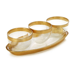 Classic Touch Decor 12" Relish Dish With Gold