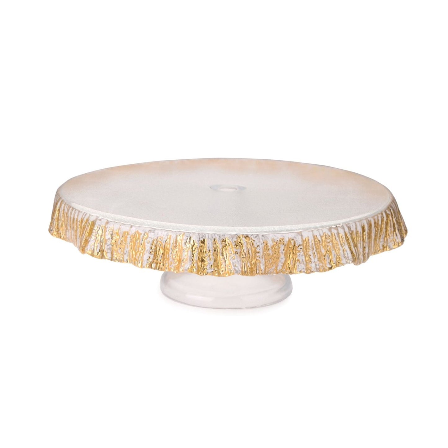 Classic Touch Decor 12" Scalloped Cake Stand With Gold