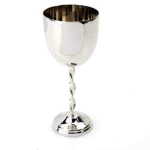 Classic Touch Decor 3"D Twisted Kiddush Goblet, Silver
