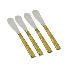 Classic Touch Decor 4 Dessert Knives With Gold Handles, 6"