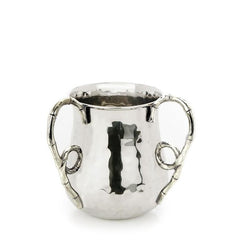 Classic Touch Decor 6" Nickel Wash Cup - Bamboo Design, Silver