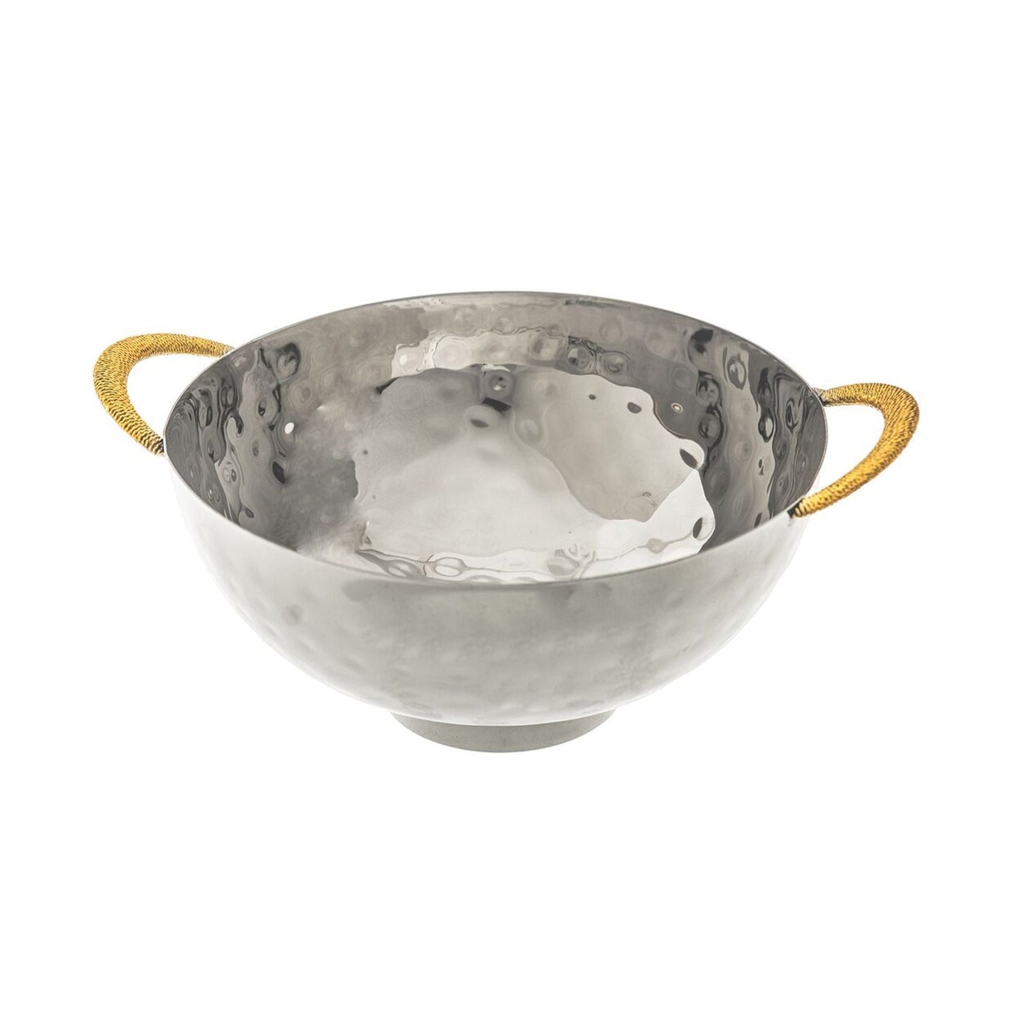 Classic Touch Decor Bowl With Gold Handles, 12.5"