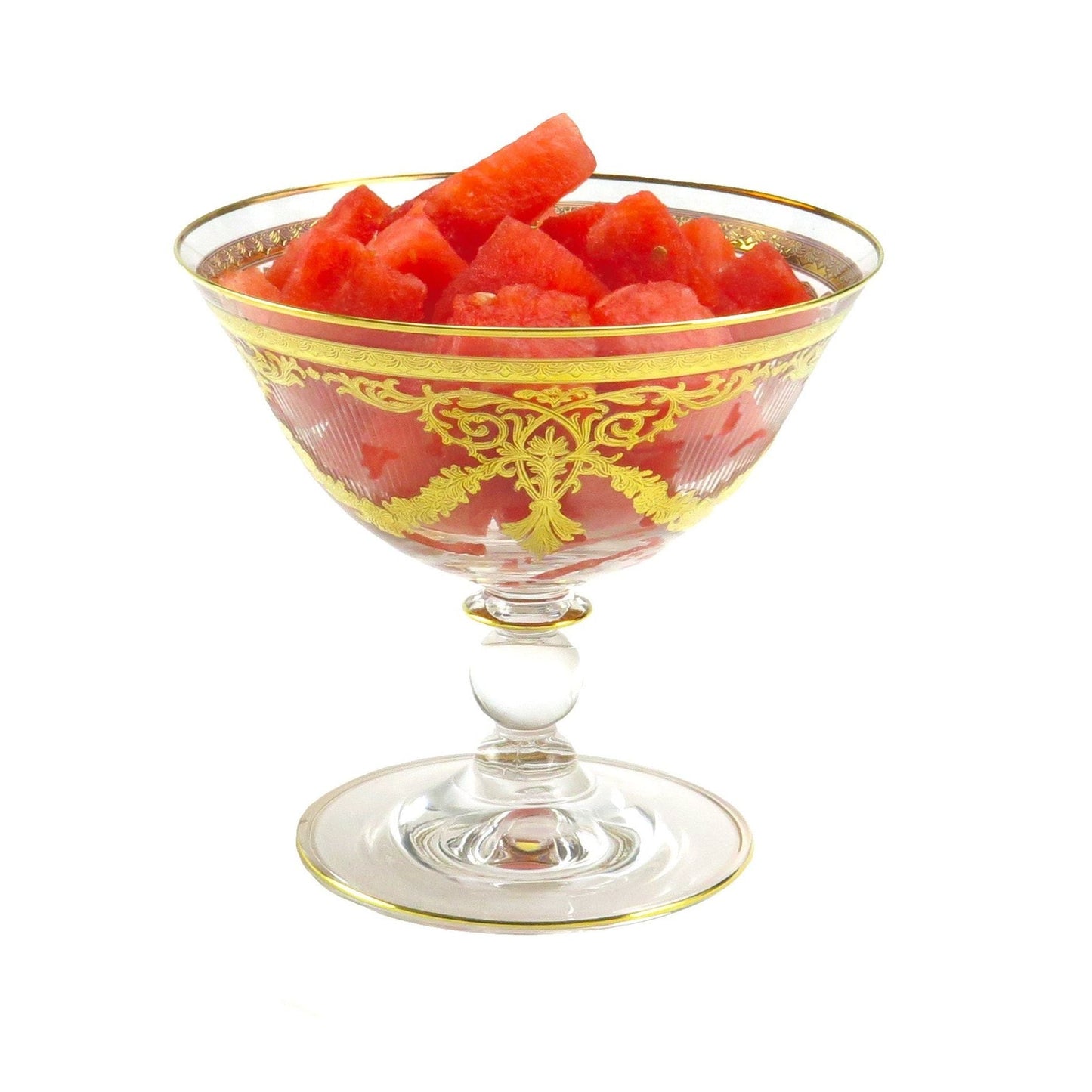 Classic Touch Decor Dessert Cups With 24K Gold Artwork, 4.5"