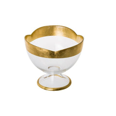Classic Touch Decor Flower Shaped Footed Bowl Gold, 6"